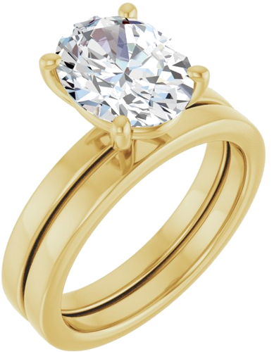 Sužadėtuvių Žiedas „Solitaire“ 10k yellow gold Oval 10mm x 8mm (6)