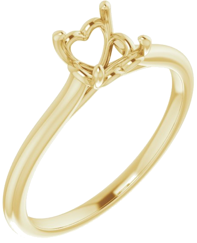 14K Yellow  6 mm Round Solitaire Engagement Ring Mounting (1)