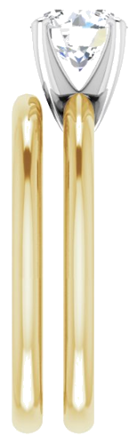 Sužadėtuvių Žiedas „Solitaire“ 585 Geltonojo Aukso Ir 950 Platinos Round 6.5mm (9)