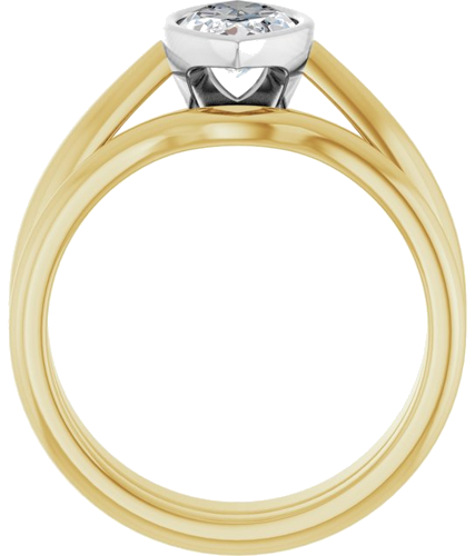 Sužadėtuvių Žiedas „Bezel-Set Solitaire“ 14k yellow/white gold Marquise 11mm x 5.5mm (7)