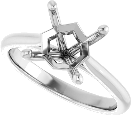 Sužadėtuvių Žiedas „Solitaire“ 585 Baltojo Aukso Square 7mm (5)