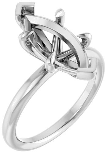 Sužadėtuvių Žiedas „Claw-Prong Solitaire“ 14k white gold Marquise 15mm x 7mm (1)