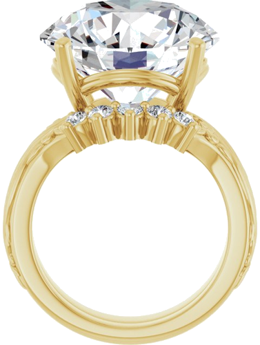 Sužadėtuvių Žiedas „Solitaire Sculptural“ 14k yellow gold Round 16mm (7)