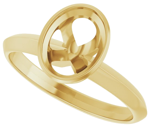 Sužadėtuvių Žiedas „Bezel-Set Solitaire“ 14k yellow gold Oval 8mm x 6mm (5)