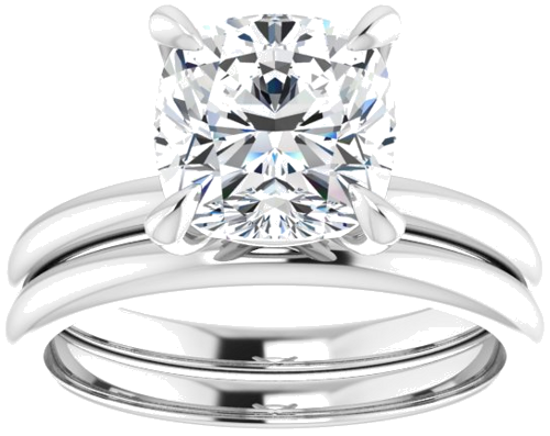 Sužadėtuvių Žiedas „Solitaire“ 585 Baltojo Aukso Cushion 8mm (8)