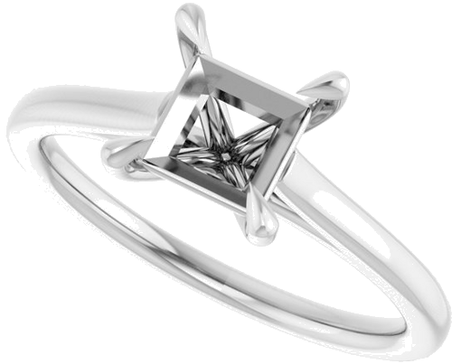 Sužadėtuvių Žiedas „Claw-Pong“ 14k white gold Square 5.5mm (5)