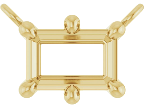 14K Yellow 6x4 mm Emerald 6-Prong Necklace Center (1)