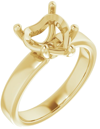 Sužadėtuvių Žiedas „Solitaire“ 14k yellow gold Heart 9mm (1)
