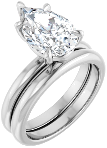 Sužadėtuvių Žiedas „Claw-Prong“ 950 Platinos Pear 12mm x 8mm (6)