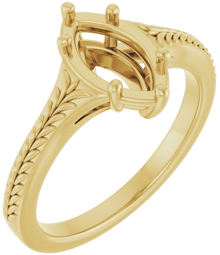 Sužadėtuvių Žiedas „Solitaire“ 14k yellow gold Marquise 9.5mm x 5mm (1)