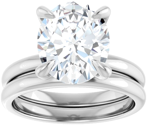 Sužadėtuvių Žiedas „Solitaire“ 10k white gold Oval 11mm x 9mm (8)