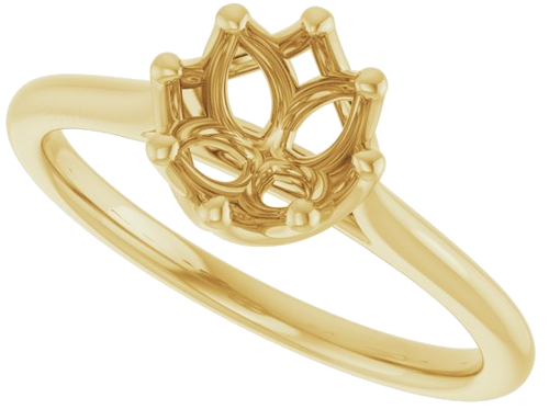 14K Yellow 6.5 mm Round Solitaire Engagement Ring Mounting (5)