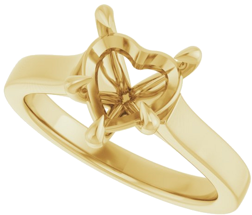 Sužadėtuvių Žiedas „Claw-Prong“ 14k yellow gold Heart 8mm (5)