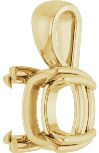 Pakabukas „Double Claw-Prong Solitaire“ 14k yellow gold Cushion 10mm (2)