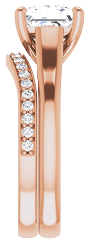 Sužadėtuvių Žiedas „Solitaire“ 585 Rožinis Aukso Square 6.5mm (9)