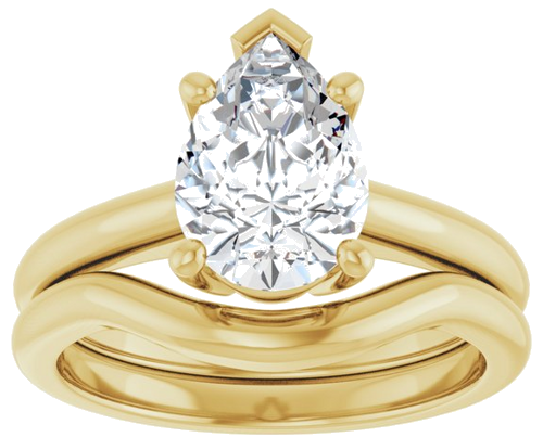 Sužadėtuvių Žiedas „V-End Prong“ 14k yellow gold Pear 10mm x 7mm (8)