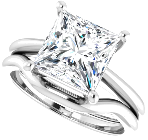 Sužadėtuvių Žiedas „Solitaire“ 950 Platinos Square 8mm (10)