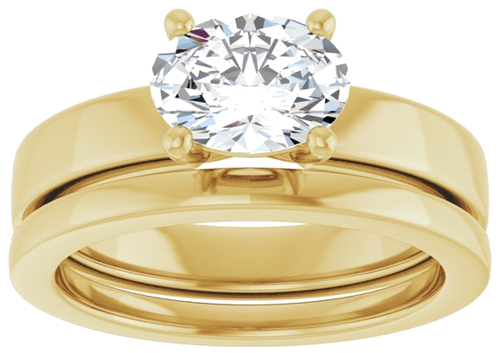 Sužadėtuvių Žiedas „Solitaire“ 585 Geltonojo Aukso Oval 8mm x 6mm (8)