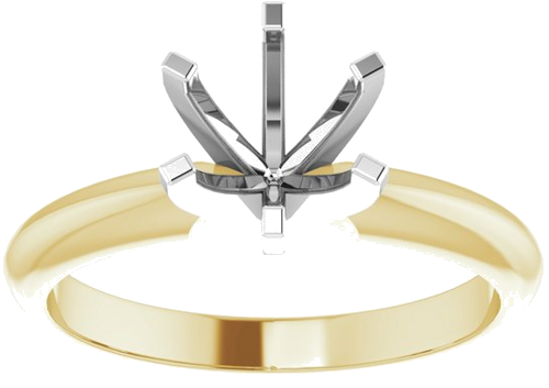 14K Yellow   Platinum 6-6.6 mm Round 6-Prong Solitaire Ring Mounting (3)