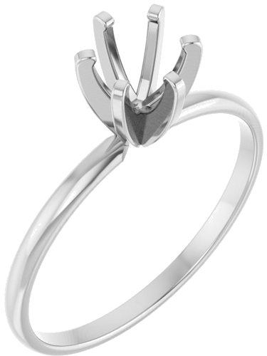 Sužadėtuvių Žiedas „Solitaire“ 14k white gold Round 5.2mm (1)