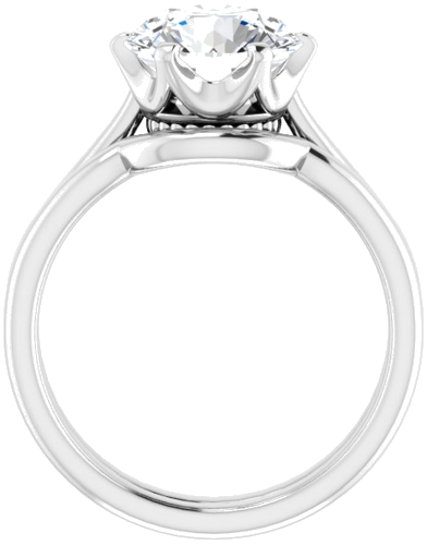 Sužadėtuvių Žiedas „Solitaire“ 10k white gold Round 9mm (7)