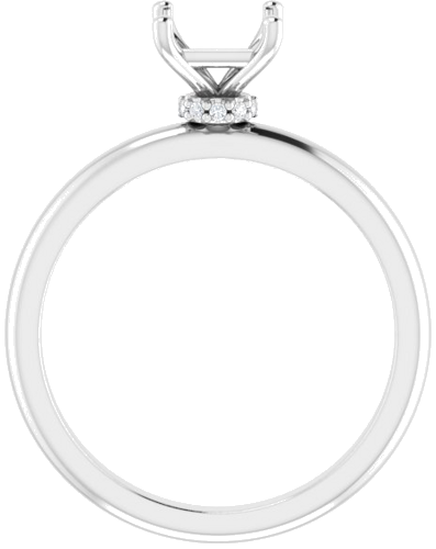 Sužadėtuvių Žiedas „Accented“ 14k white gold Square 5mm (2)