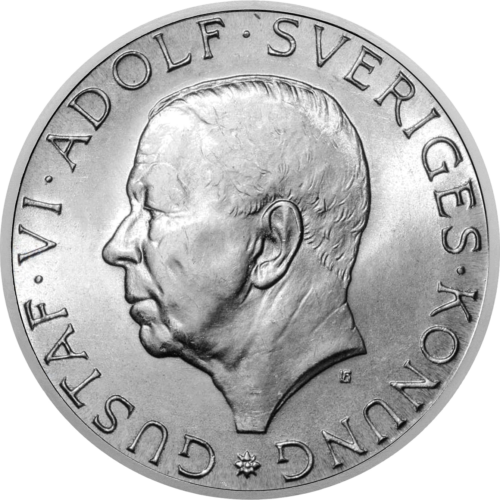 10 Krona Gustav VI Jubilee Swedish silver soin (1)