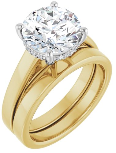 Sužadėtuvių Žiedas „Hidden Halo-Style“ 14k yellow/white gold Round 9.4mm (6)
