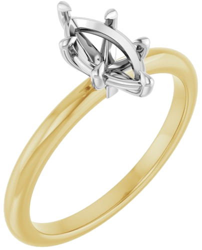Sužadėtuvių Žiedas „Claw-Prong“ 14k yellow/white gold Marquise 9mm x 4.5mm (1)