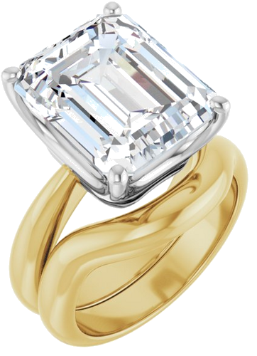 Sužadėtuvių Žiedas „Solitaire Crown-Inspired“ 14k yellow/white gold Emerald 13mm x 11mm (6)