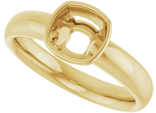 Sužadėtuvių Žiedas „Bezel-Set Solitaire“ 14k yellow gold Cushion 6mm (5)