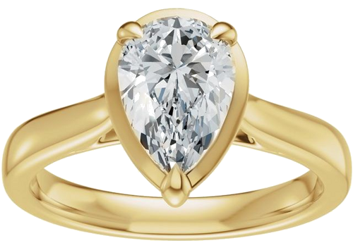 Sužadėtuvių Žiedas „Claw-Prong Solitaire Bezel-Style“ 14k yellow gold Pear 9mm x 6mm (3)