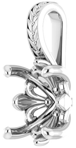 14K White  9x7 mm Oval Pendant Mounting (2)