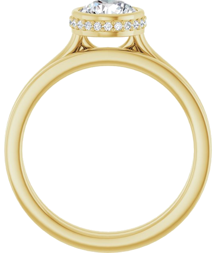 Sužadėtuvių Žiedas „Hidden Halo-Style“ 14k yellow gold Round 6mm (7)