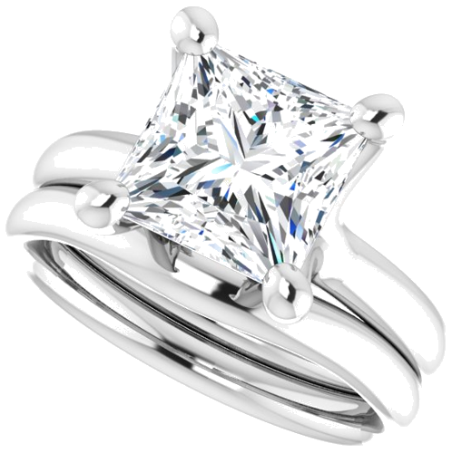 Sužadėtuvių Žiedas „Solitaire“ 950 Platinos Square 8mm (10)