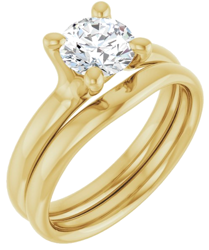 Sužadėtuvių Žiedas „Solitaire“ 14k yellow gold Round 6.5mm (6)