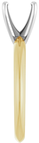 14K Yellow White 7.3-7.7 mm Round 4-Prong Light Solitaire Ring Mounting (4)