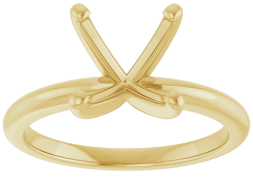 14K Yellow  7 mm Square Solitaire Engagement Ring Mounting (3)