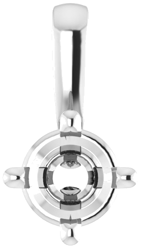 Pakabukas „Solitaire“ 585 Baltojo Aukso Round 4mm (1)