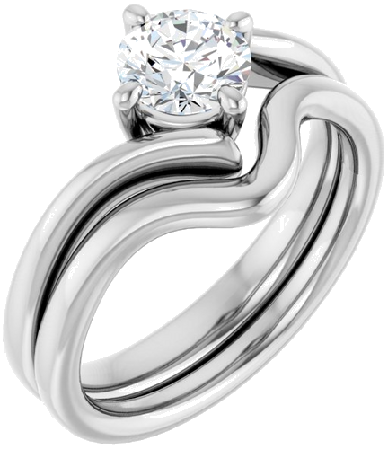 14K White  5.8 mm Round Solitaire Engagement Ring Mounting (6)