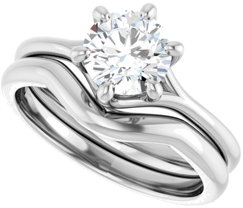 14K White 6.5 mm Round Engagement Ring Mounting (10)