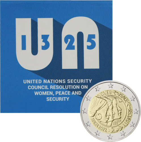 2022 Malta Women, Peace and Security €2 coin in a bank box (3)