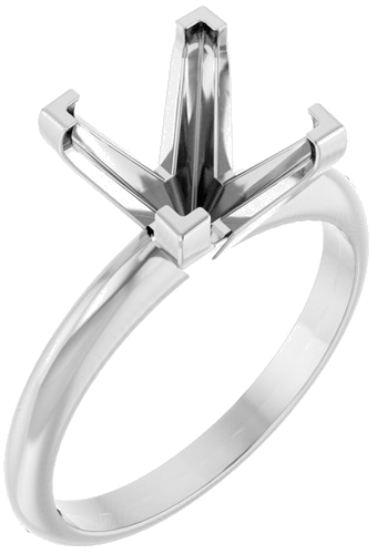 Sužadėtuvių Žiedas „V-Prong Solitaire“ 950 Platinos Square 8mm (1)