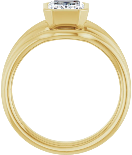 Sužadėtuvių Žiedas „Bezel-Set Solitaire“ 14k yellow gold Emerald 8mm x 6mm (7)