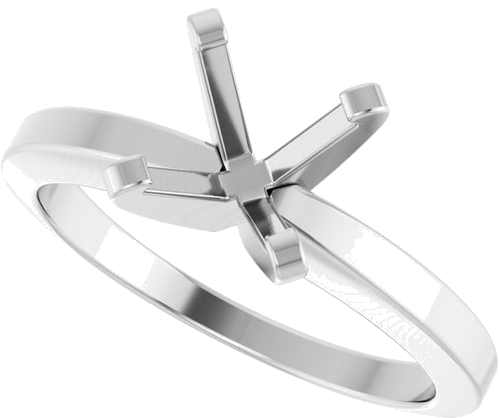 14K White 7 mm Round Solitaire Engagement Ring Mounting (5)