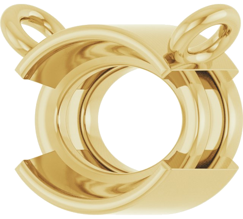 Pakabukas „Half-Bezel Solitaire“ 14k yellow gold Oval 7mm x 5mm (2)