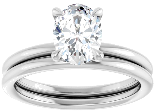 Sužadėtuvių Žiedas „Claw-Prong Solitaire“ 14k white gold Oval 8mm x 6mm (8)
