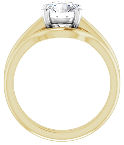 Sužadėtuvių Žiedas „Solitaire“ 14k yellow/white gold Round 7.4mm (7)
