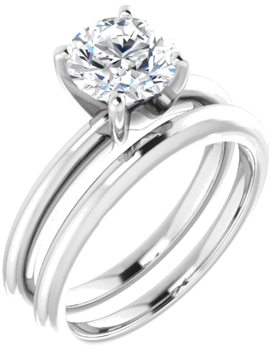 14K White  7 mm Round Solitaire Engagement Ring Mounting (6)