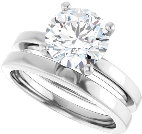 14K X1 White 8.2 mm Round Solitaire Engagement Ring Mounting (10)